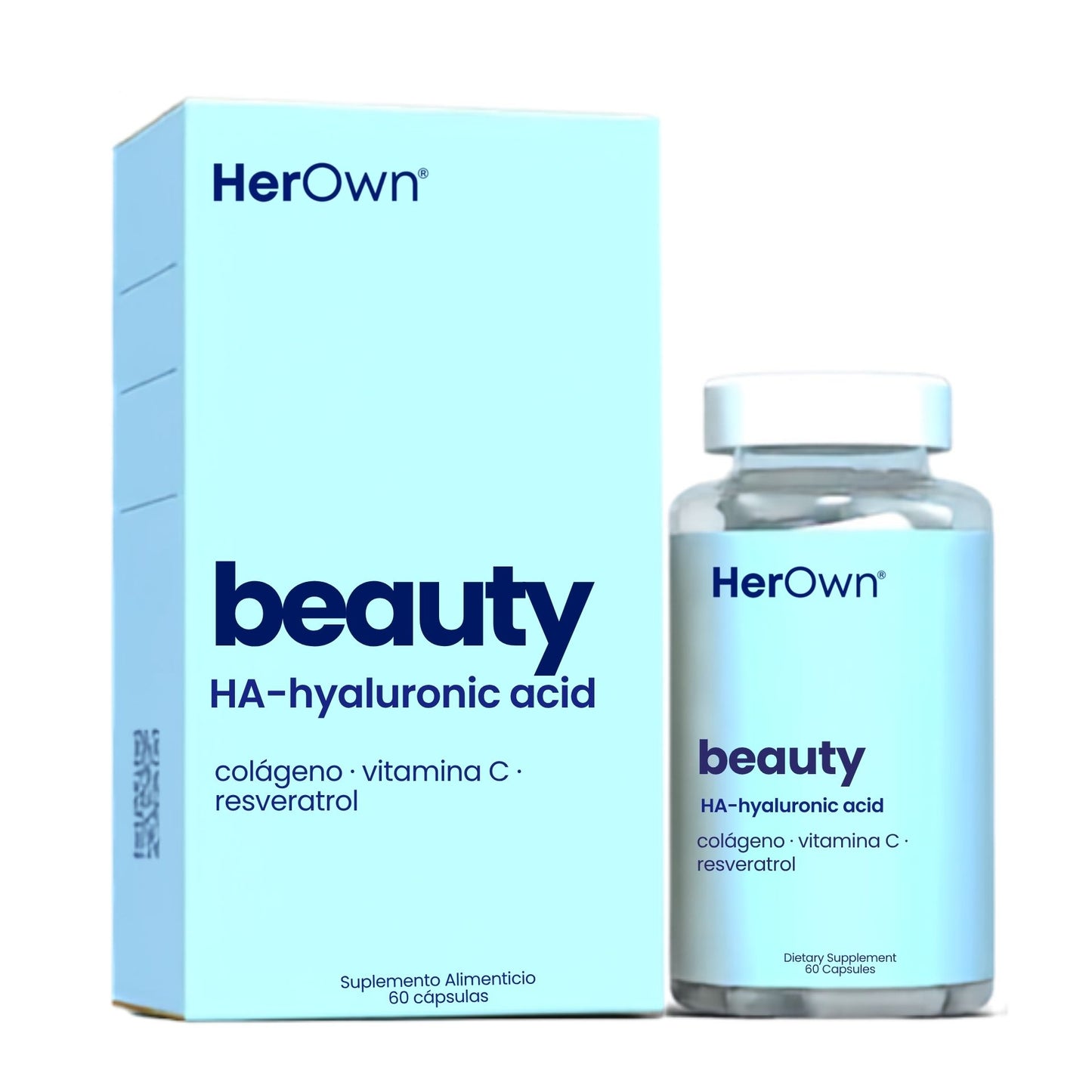 Herown Beauty Colágeno Ácido Hialurónico Resveratrol 60 Caps