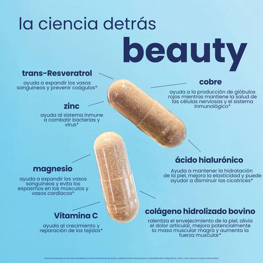 Herown Beauty Colágeno Ácido Hialurónico Resveratrol 60 Caps